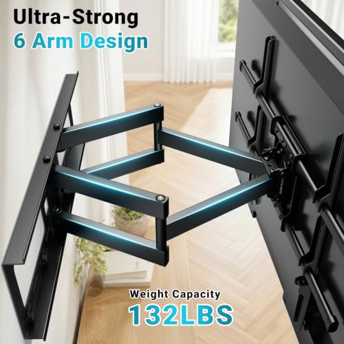BONTEC Full Motion TV Wall Mount for 37-90 Inch TVs, Heavy Duty Swivel Tilt - size: 37-90 Inch