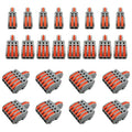 24PCS Lever Wire Connectors Assortment Kit, 2/3/5 Way Compact Splicing Terminal Blocks for 24-12AWG, Flame Retardant Nylon