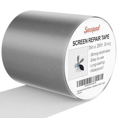 Secopad 3" x 300" (25FT) Screen Repair Tape, Screen Repair Kit, Grey - color: Grey, size: 3IN x 25FT