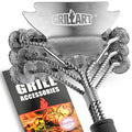 Grill Brush and Scraper Bristle Free – Safe BBQ Brush for Grill – 18'' Stainless Grill Grate Cleaner - Safe Grill Accessories for Porcelain/Weber Gas/Charcoal Grill – Gifts for Grill Wizard