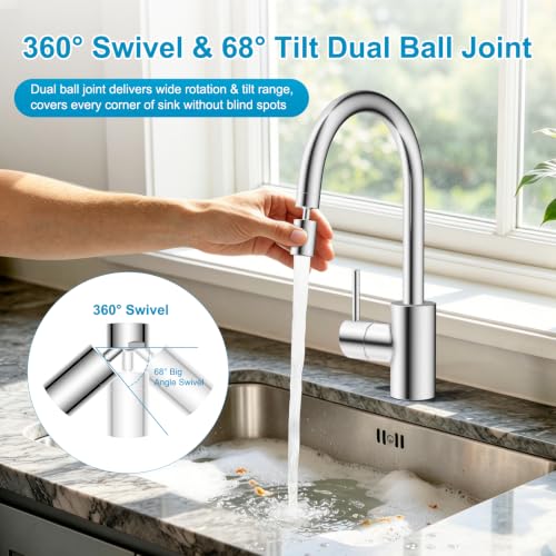 Hibbent 4-Mode Faucet Aerator, Faucet Sprayer Attachment, Chrome - color: Chrome, style: Four Modes