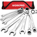 WORKPRO 8-piece Ratcheting Combination Wrench Set, SAE & Polished - size: SAE, style: Mirror Polished