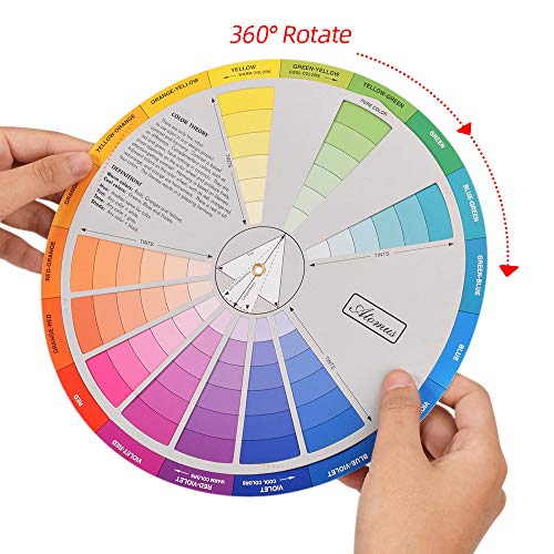 Creative Color Wheel, Paint Mixing Learning Guide Art Class Teaching Tool for Makeup Blending Board Chart Color Mixed Guide Mix Colours (9.25inch) - style: New