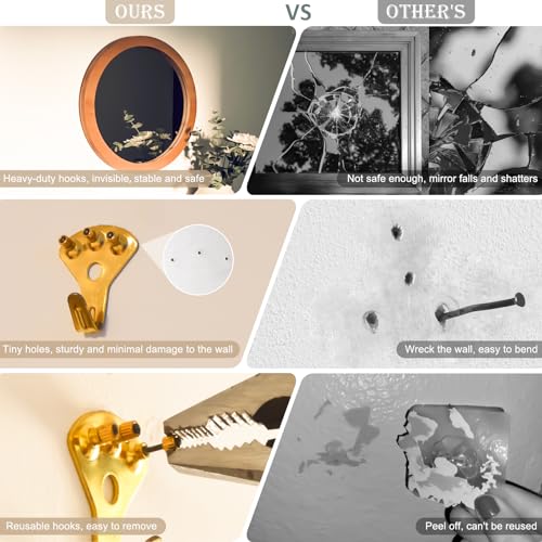 181pcs Picture Hanging Kit Heavy Duty Hooks 10-100lbs for Drywall