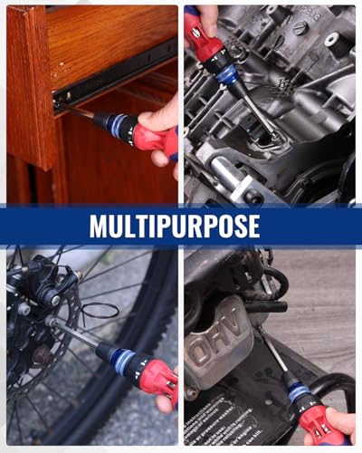 WORKPRO 12-in-1 Ratcheting Multi-Bit Screwdriver Set, Quick-load Mechanism Screwdriver with Double End Bits in Handle (Pack of 2) - size: Standard (Pack of 2)