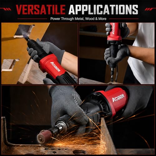 AOBEN Power Die Grinder 28,000 RPM Max, Electric Straight Grinder Tool 1/4" Collet, Power Motor Heavy-Duty for Metal Grinding, Polishing, Welding Repair & Rust Removal, Ergonomic Grip