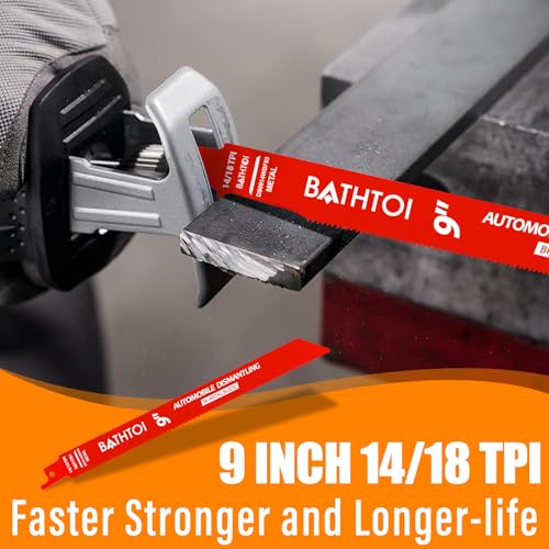 50 Pack 9 Inch 14/18 Tpi Reciprocating Saw Blades for Metal Cutting - size: 9 Inch 14/18TPI