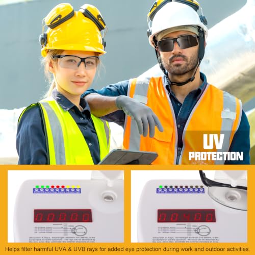 OXG 6 Pack Anti-Fog Safety Glasses, ANSI Z87+ Impact & Scratch Resistant Protective Eyewear for Work, Lab, Construction - color: Clear With Straps
