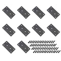 10 Pack Flat Straight Brace Brackets,ULIFESTAR Stainless Steel Mending Bracket Plate Metal Shelf Support Fixing Joining Plate for Furniture,Wood,Shelves,Cabinet with Screws Black(40x80mm/1.6''x3.15'') - size: 40 x 80 x 2 mm