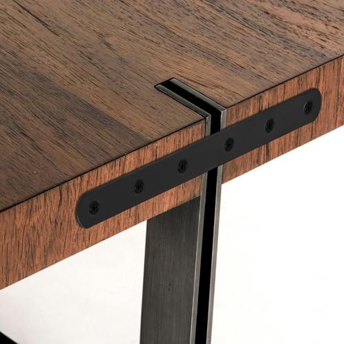 Flat Straight Braces, Black Mending Plate, Heavy Duty Metal Straight Brackets, Repair Joining Bracket, Repair Plates Fixing Bracket Connector for Wood, Furniture, with Screws