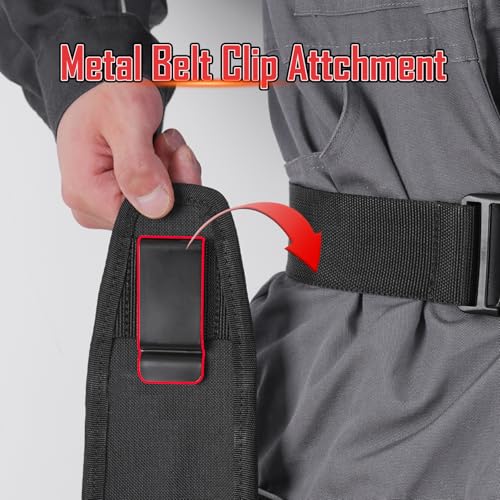 MELOTOUGH Small Tool Pouch with Belt Clip Technician's Clip on Tool Pouch,Pocket Belt Holster Mini Electrican Holder with Sanp Clip (2PACK) - color: Small Tool Pouch with Red Color