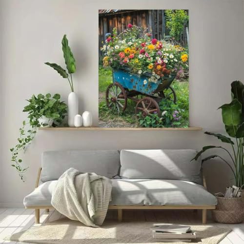 Flower 5D Diamond Painting Kits for Adults Beginners,Farmhouse 12 X 16inch - color: DZ928