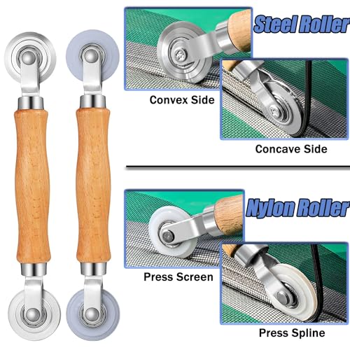 King&Charles Window Screen Replacement, 6in1 Window Screen Door Repair Kit - color: Black, size: 48"×118"