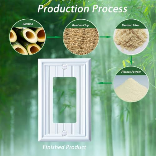 White Natural Material Single Decorator Switch Plate/Outlet Covers(4-Pack) - size: Single Decorator