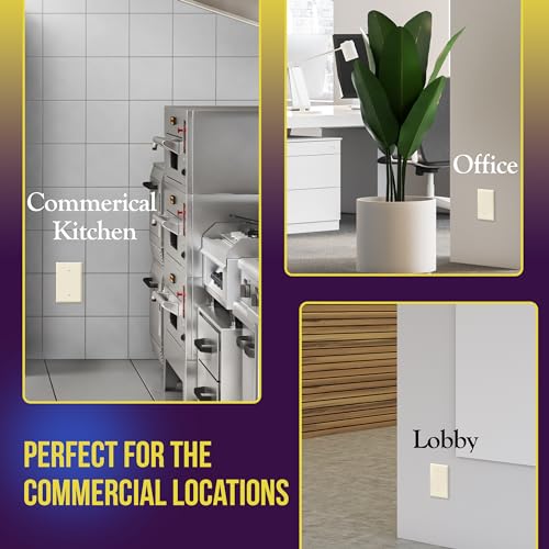 ENERLITES 10 Pack Oversized Blank Wall Plate Cover, 1-Gang, Light Almond - color: Light Almond, size: Over-Size