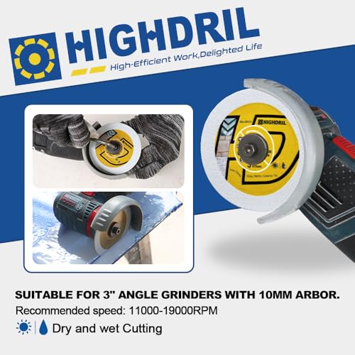 HIGHDRIL 4pcs 3" Circular Saw Blade Set for Metal Tile Marble Plastic Wood | 3" 75mm Diamond/HSS/Carbide Cutting Disc for Angle Grinder Cutting Metal Tile Marble Granite Plastic Concrete Wood - size: MIX 1