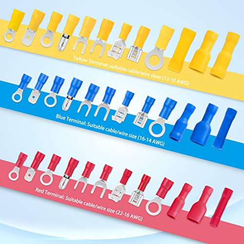Nilight 1500PCS Mixed Quick Disconnect Insulated Electrical Crimp Terminals - color: 1500PCS Mixed Crimp Terminals
