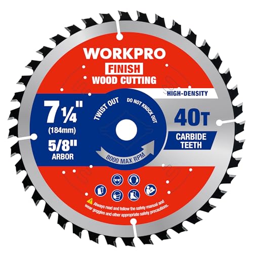 WORKPRO 7-1/4" Circular Saw Blade, 40T General Wood Cutting