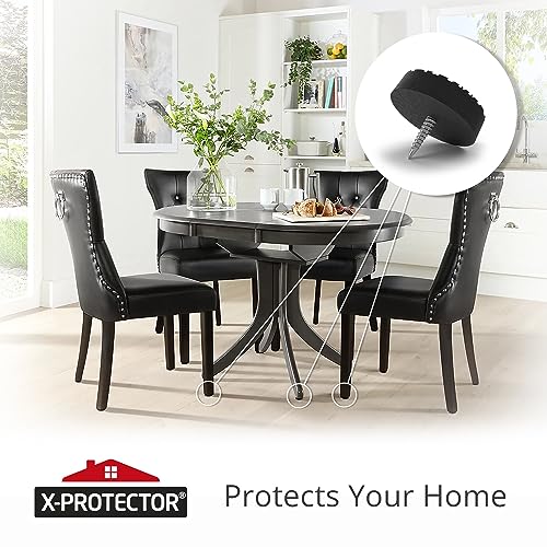 X-Protector Screw On Rubber Feet - 32 PCS 0.95" - Non Slip Furniture Pads - size: 0.95"