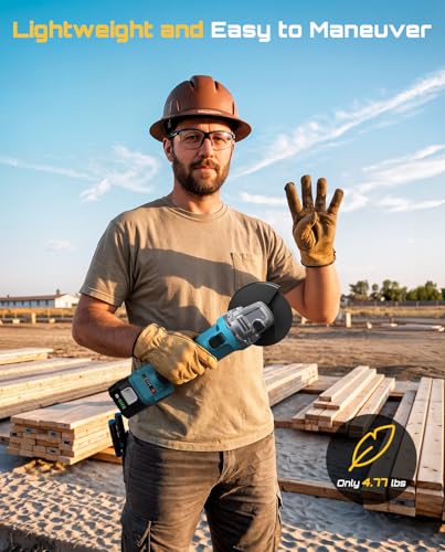 SEESII Cordless Angle Grinder 4-1/2 Inch, 10000RPM Brushless Motor