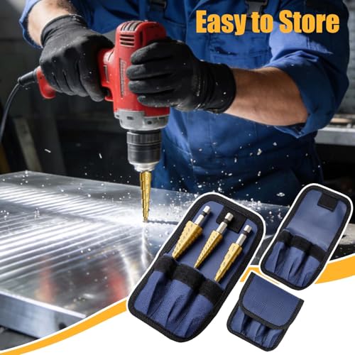 3PCS Titanium Step Drill Bit - 4241 HSS Step Bit with Two Straight Flutes - color: 3Pcs Straight