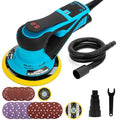 Autolock 350W Electric Random Orbital Sander with 5 & 6 Inch pads 1pcs - color: Blue