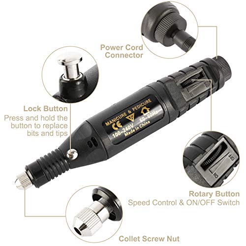 Toolly 108 Pcs Engraving Tool Kit, Multi-Functional Electric Corded Micro Engraver Etching Pen DIY Rotary Tool for Jewelry Glass Wood Metal Ceramic Plastic