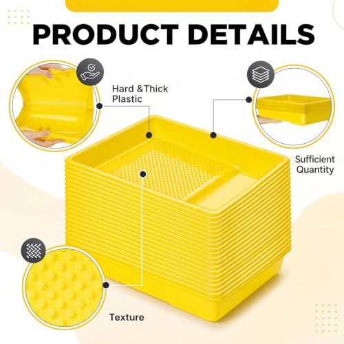 Geelin 40 Pcs 9 Inch Disposable Paint Tray Liner Heavy Duty Plastic Household Paint Pan Trays(Dots, Yellow) - color: Yellow, size: 9 Inch, style: Dots