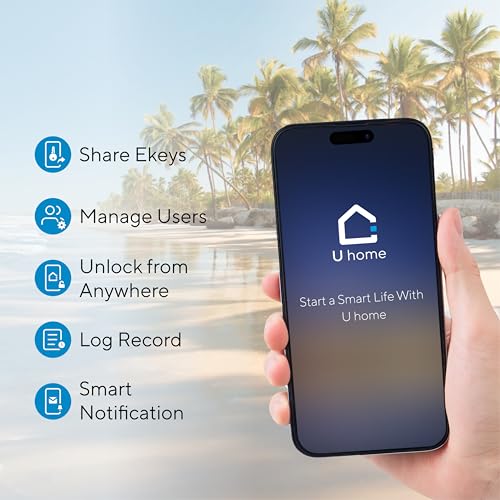 ULTRALOQ 2026 Upgrade Bolt Fingerprint Smart Lock in Black, Biometric Deadbolt with Built-in WiFi, Keyless Entry Door Lock, App Remote Control, 10 Months Battery, IP65 Waterproof, BHMA Grade AAA - size: Fingerprint+WiFi