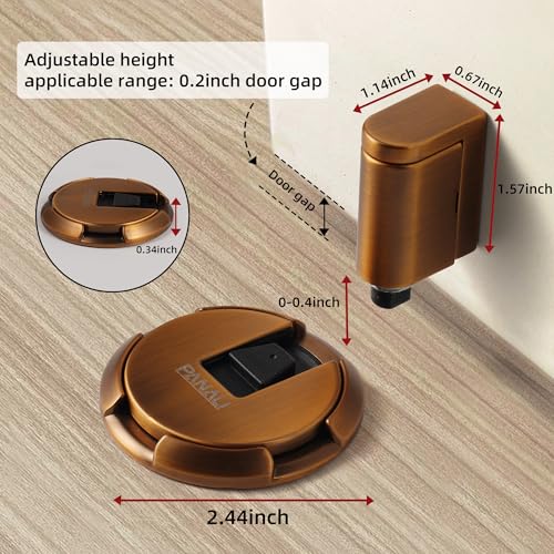 PANALI Magnetic Door Stopper, Windproof Door Stop, 1 Pack - color: Brown Bronze