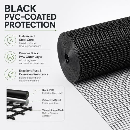 GoldPeak Black Hardware Cloth 1/2 Inch Mesh 48 Inch x 100 Foot 19 Gauge - size: 1/2 inch 48''x100'