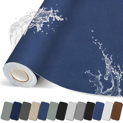 Fabric Repair Patch, Self Adhesive Furniture Tape for Cloth, Sofa - color: Canvas Blue Grey, size: 3.5X79 Inch