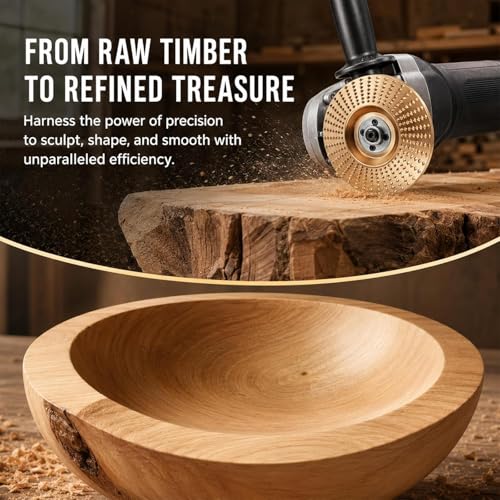 3PCS Angle Grinder Polishing Pad,Tungsten Carbide Cutting Wheel,Heavy-Duty Wood Carving Disc Set for 4" & 4-1/2" Grinders, Grinding Wheel Wood Carving,Woodworking Attachment for Shaping Polishing