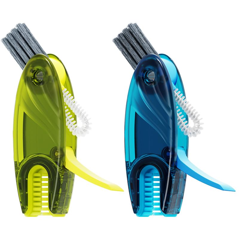 4 in 1 Cup Lid Cleaning Brush Set Multifunctional Bottle Brush Cleaner Tiny Bottle Cup Lid Brush Straw Cleaner Tools Mini Silicone Bottle Cup-Holder Cleaner with Hook Remover Green + Blue - style: 1pc Blue 1pc Green 4in1