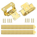 50 Pack (25 Pairs) 1/2 Inch Overlay Brass Gold Cabinet Hinges - color: Brass Gold, size: 50 Pack (25 Pairs)