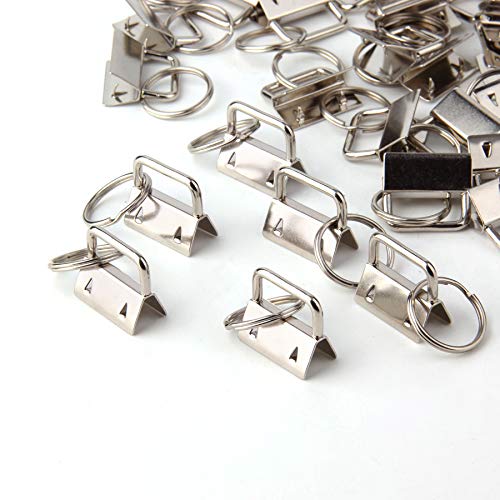 sansheng 60 Pack Key Fob Hardware 1 inch, Keychain for Making Key Chains (Silver)
