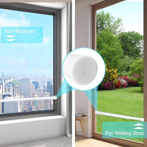 Window Security Bars Adjustable Sliding Glass Door Lock Bars - color: White-2Pcs, size: 15.7''-27.5''