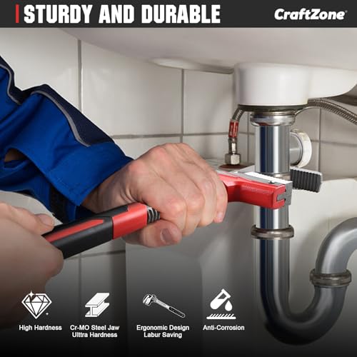 16 Inch Aluminum Pipe Wrench, Heavy-Duty Adjustable Plumbing Wrench, 130mm Max Jaw Capacity, Cr-V Steel Jaw, Lightweight Straight Pipe Wrench for Pipe Fittings - size: 16in