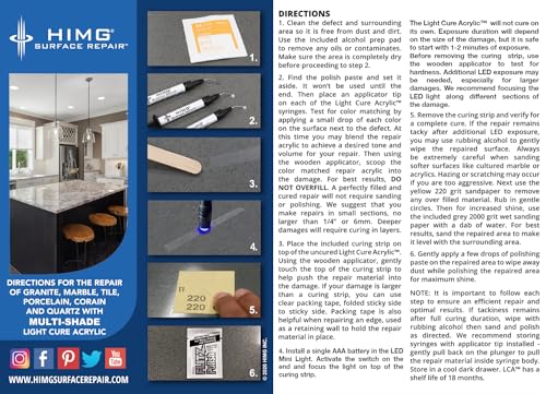 Grey Tones Upgraded Quartz Countertop Repair Kit, Granite Repair Kit, Chip Repair for Quartz, Granite, Marble, Corian, Porcelain, Acrylic, Edge Chips and More… by HIMG Surface Repair | Multi-shade grey repair kit designed to fix chips, nicks, and cracks o