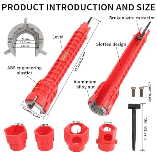 14-in-1 Multi-Functional Plumbing Wrench, Fit Common Plumbing Fixtures