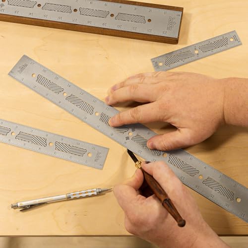 JessEm 12" Stainless Steel Ruler for Woodworking, Non-Slip Straight Edge