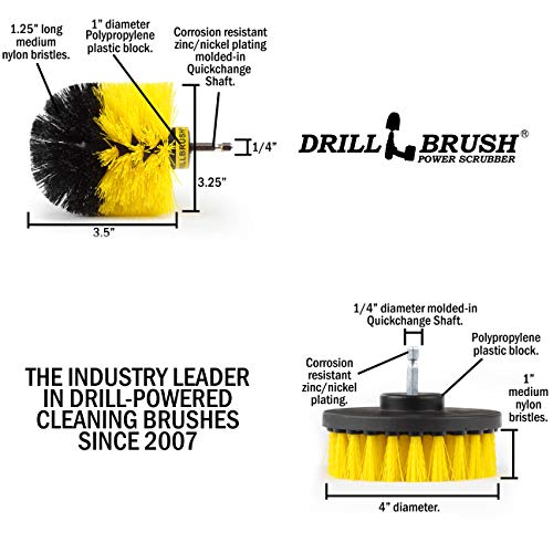 Bathroom Cleaning Brushes - Tile Cleaning Brush - Bathroom Power Scrubber - color: Yellow