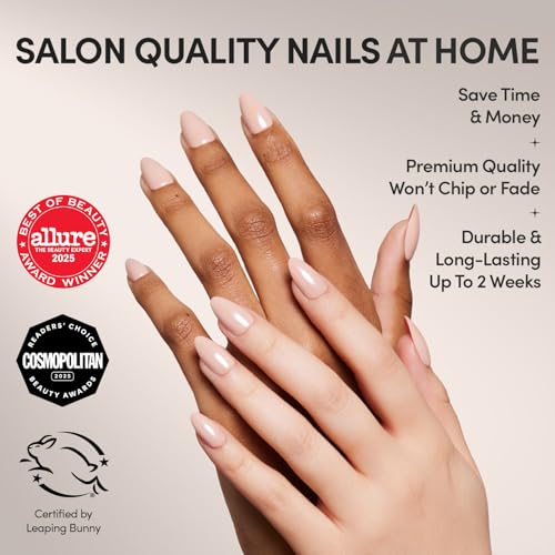 Glamnetic Press On Nails - Short Almond, Glazed Fake Nails 30 Pc Full Kit - color: 3S - Los Angeles