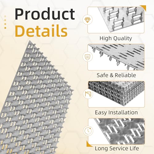 10 Pack 6x12 inch Truss Mending Plate Fits for 8mm Nail Teeth - size: 6x12 inch