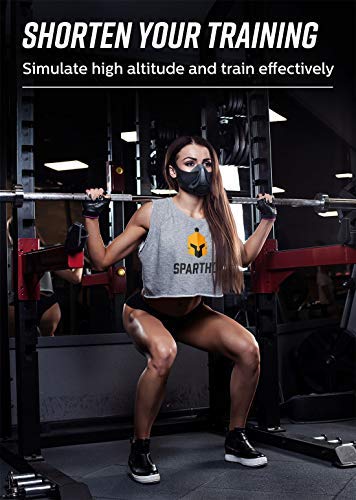 Sparthos High Altitude Training Mask, Running Breathing Mask - color: Midnight Black