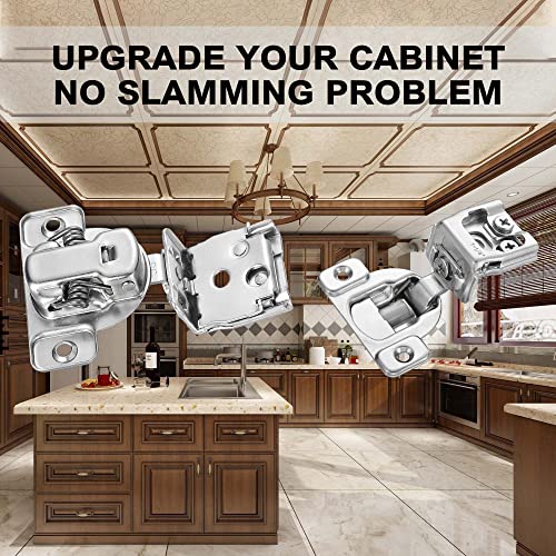 Soft Close Cabinet Hinges for Kitchen, 1-1/4” Overlay, 4 Pack - size: 1-1/4 Inch Overlay