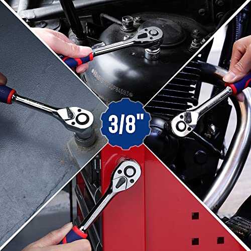 WORKPRO 3/8" Drive Ratchet Wrench, 72-Tooth Reversible - size: 3/8"