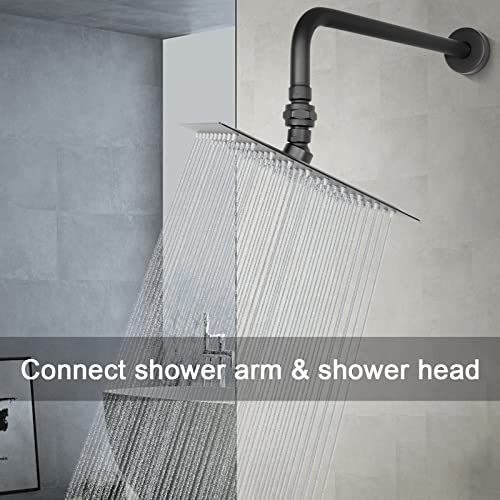 NearMoon Shower Head Swivel Ball Adapter - Solid Brass Shower Connector Ball Joint Adjustable Universal Shower Arm Extension Component (Matte Black) - color: Matte Black