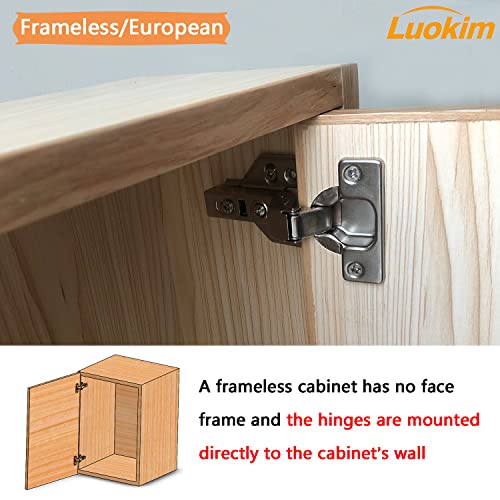 2Pcs Soft Close Inset Cabinet Hinges with Clip-On Plate - color: Inset, size: 2 Pieces