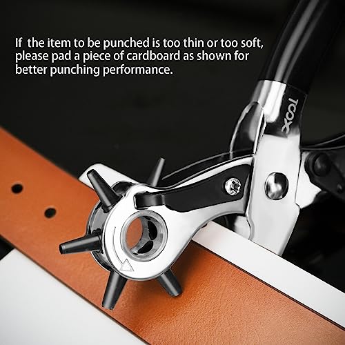 XOOL Belt Hole Puncher for Leather, Precision Multi-Size Leather Hole Punch for Watch Bands, Straps, Collars, Saddles, Shoes, Fabric, DIY Home, Craft Projects - style: Lite